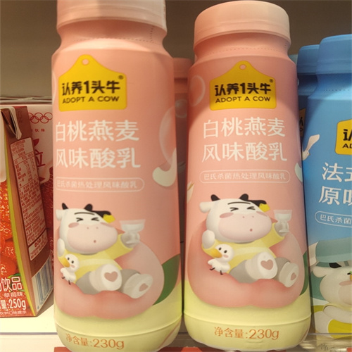 认养一头牛白桃燕麦风味酸乳230g*2瓶